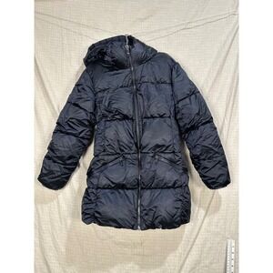 Tommy Hilfiger Womens Navy Blue Hooded Puffer Coat Jacket Size S Small